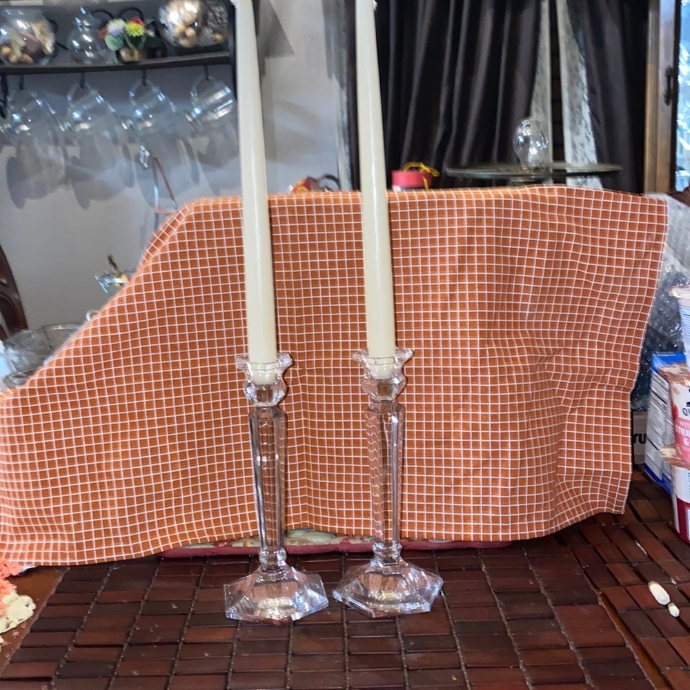 Crystal candle holder set of 2